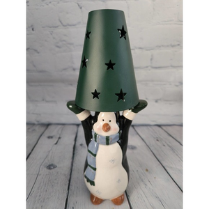 Make the Season Bright Ceramic Tea light‎ Holder 10"